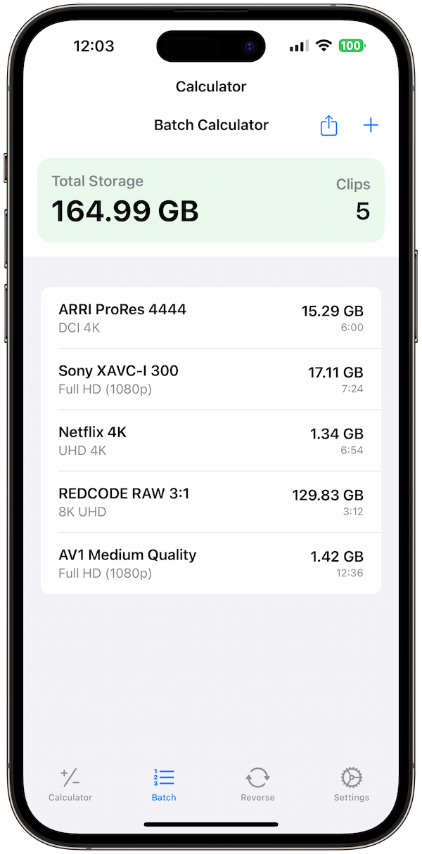 video-size-calculator screenshot 3